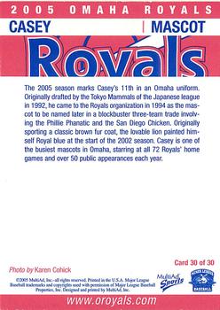 2005 MultiAd Omaha Royals #30 Casey Back