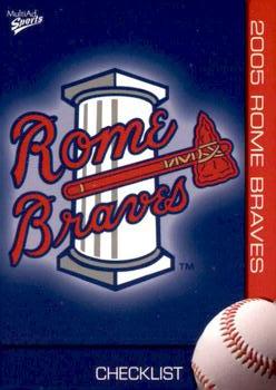 2005 MultiAd Rome Braves #1 Checklist Front