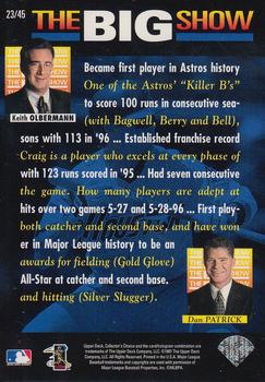 1997 Collector's Choice - The Big Show World Headquarters Edition #23 Craig Biggio Back
