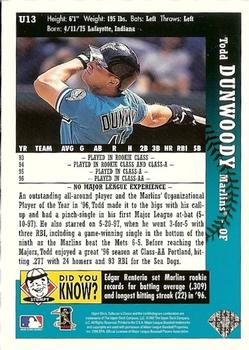 1997 Collector's Choice - Update #U13 Todd Dunwoody Back
