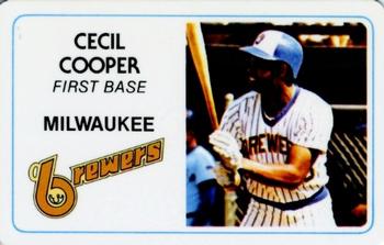 1981 Perma-Graphics Superstar Credit Cards (125- prefix) #125-015 Cecil Cooper Front