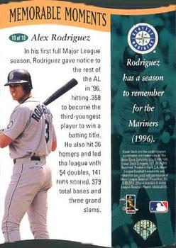 1997 Collector's Choice - Memorable Moments #10 Alex Rodriguez Back