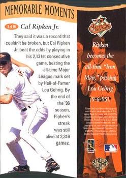 1997 Collector's Choice - Memorable Moments #3 Cal Ripken Jr. Back