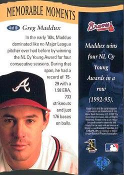 1997 Collector's Choice - Memorable Moments #4 Greg Maddux Back