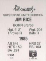 1986 Dorman's Super Stars #NNO Jim Rice Back