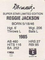 1986 Dorman's Super Stars #NNO Reggie Jackson Back