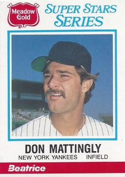 1986 Meadow Gold Stat Back #5 Don Mattingly Front