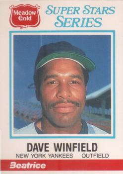 1986 Meadow Gold Stat Back #7 Dave Winfield Front
