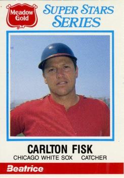 1986 Meadow Gold Stat Back #13 Carlton Fisk Front