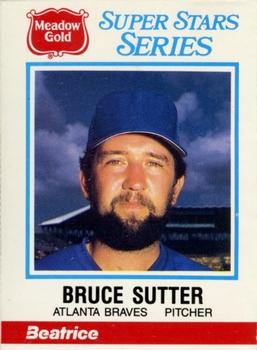 1986 Meadow Gold Stat Back #17 Bruce Sutter Front
