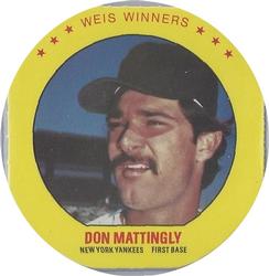 1987 Weis Winners Discs #6 Don Mattingly Front