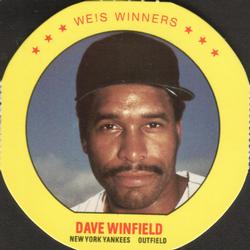 1987 Weis Winners Discs #9 Dave Winfield Front