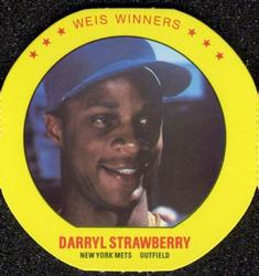 1987 Weis Winners Discs #1 Darryl Strawberry Front