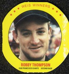 1987 Weis Winners Discs #12 Robby Thompson Front