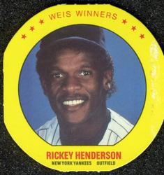 1987 Weis Winners Discs #18 Rickey Henderson Front