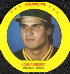 1987 Our Own Tea Discs #17 Jose Canseco Front