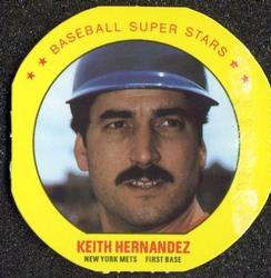 1987 Super Stars Discs #4 Keith Hernandez Front