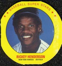 1987 Super Stars Discs #18 Rickey Henderson Front
