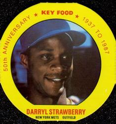 1987 Key Food Discs #1 Darryl Strawberry Front