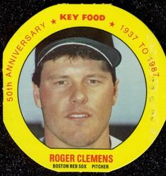 1987 Key Food Discs #2 Roger Clemens Front