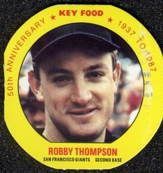 1987 Key Food Discs #12 Robby Thompson Front