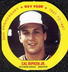 1987 Key Food Discs #14 Cal Ripken Jr. Front