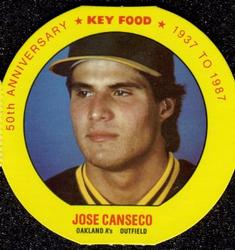 1987 Key Food Discs #17 Jose Canseco Front