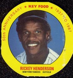 1987 Key Food Discs #18 Rickey Henderson Front