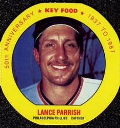 1987 Key Food Discs #19 Lance Parrish Front