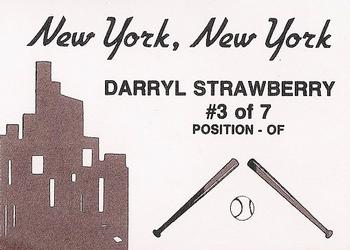 1988 New York, New York (unlicensed) #3 Darryl Strawberry Back