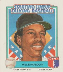 1988 Parker Bros. Starting Lineup Talking Baseball New York Yankees #14 Willie Randolph Front