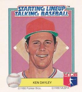 1988 Parker Bros. Starting Lineup Talking Baseball St. Louis Cardinals #29 Ken Dayley Front