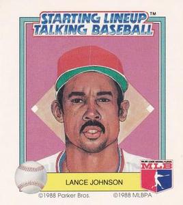 1988 Parker Bros. Starting Lineup Talking Baseball St. Louis Cardinals #20 Lance Johnson Front