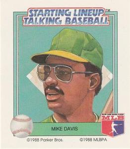 1988 Parker Bros. Starting Lineup Talking Baseball Oakland Athletics #23 Mike Davis Front