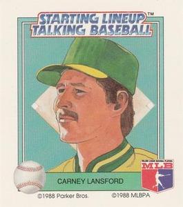 1988 Parker Bros. Starting Lineup Talking Baseball Oakland Athletics #15 Carney Lansford Front