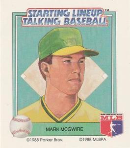 1988 Parker Bros. Starting Lineup Talking Baseball Oakland Athletics #13 Mark McGwire Front
