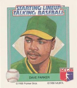 1988 Parker Bros. Starting Lineup Talking Baseball Oakland Athletics #17 Dave Parker Front