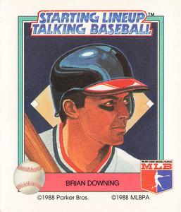 1988 Parker Bros. Starting Lineup Talking Baseball California Angels #20 Brian Downing Front