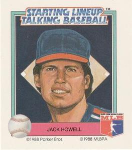1988 Parker Bros. Starting Lineup Talking Baseball California Angels #16 Jack Howell Front