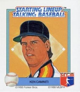 1988 Parker Bros. Starting Lineup Talking Baseball Houston Astros #15 Ken Caminiti Front