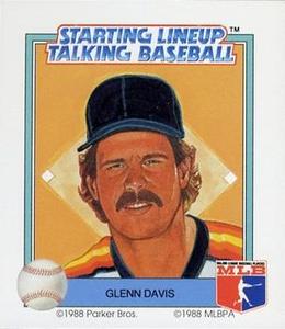 1988 Parker Bros. Starting Lineup Talking Baseball Houston Astros #13 Glenn Davis Front