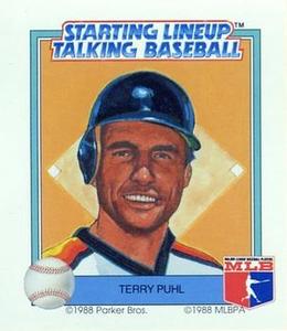 1988 Parker Bros. Starting Lineup Talking Baseball Houston Astros #23 Terry Puhl Front