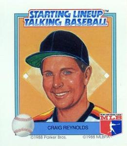 1988 Parker Bros. Starting Lineup Talking Baseball Houston Astros #16 Craig Reynolds Front