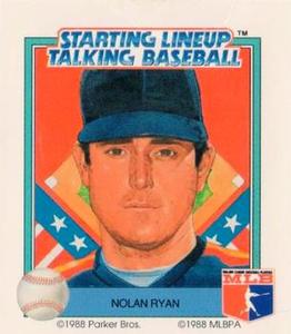 1988 Parker Bros. Starting Lineup Talking Baseball Houston Astros #25 Nolan Ryan Front