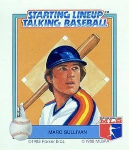 1988 Parker Bros. Starting Lineup Talking Baseball Houston Astros #12 Marc Sullivan Front