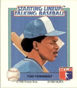 1988 Parker Bros. Starting Lineup Talking Baseball Toronto Blue Jays #16 Tony Fernandez Front