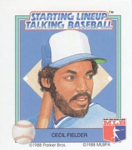 1988 Parker Bros. Starting Lineup Talking Baseball Toronto Blue Jays #12 Cecil Fielder Front