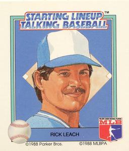 1988 Parker Bros. Starting Lineup Talking Baseball Toronto Blue Jays #23 Rick Leach Front