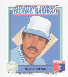 1988 Parker Bros. Starting Lineup Talking Baseball Toronto Blue Jays #19 Nelson Liriano Front