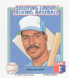 1988 Parker Bros. Starting Lineup Talking Baseball Toronto Blue Jays #18 Fred McGriff Front